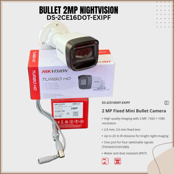 EXIPF BULLET CAMERA 2MP
DS-2CE16DOT-EXIPF