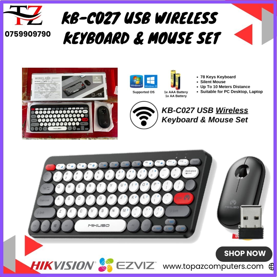 KB-027 USB WIRELESS KEY BOARD AND MOUSE SET MINI