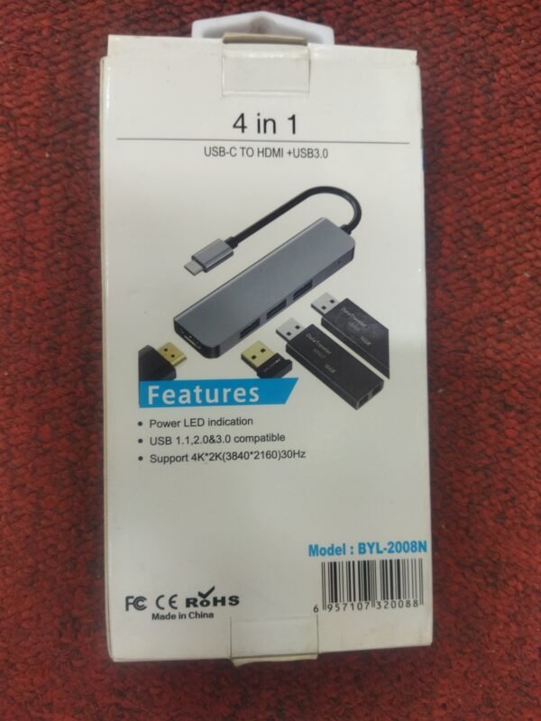 TYPE C TO Adaptor 4 in 1 4k - Image 2