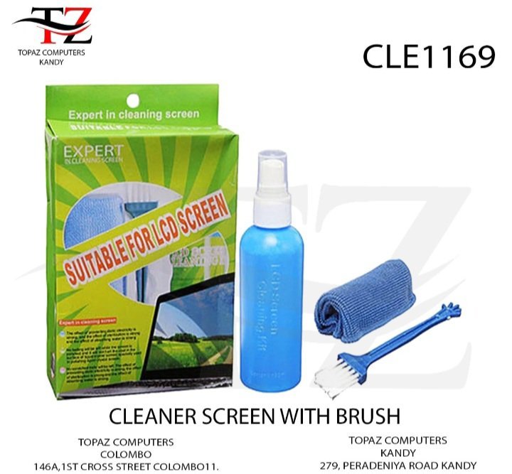 Cleaner screen with brush