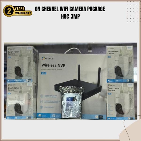 CCTV PACKAGE WIFI 4 SET H8C -OUTDOOR ROTATABLE 3MP