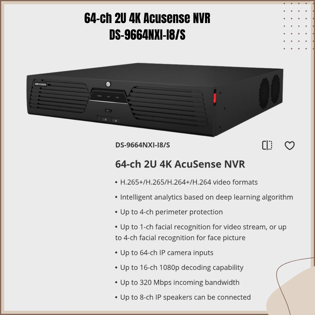 64CH ACUSENS 4K NVR DS-9664NXI-I8/S