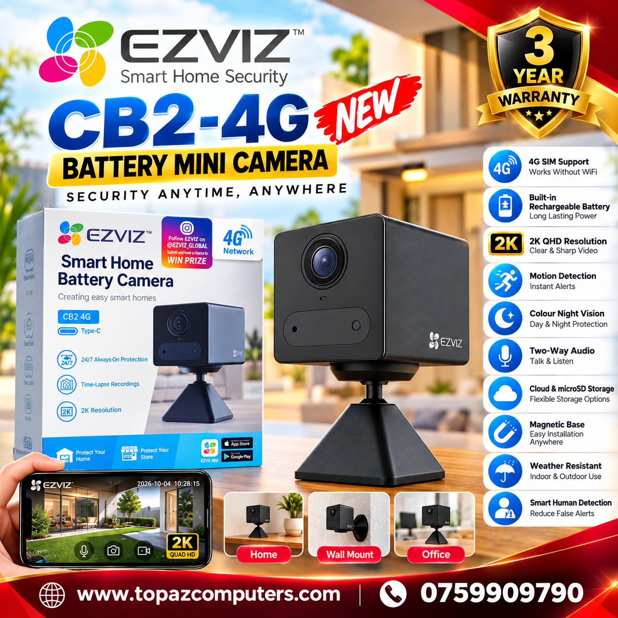 EZVIZ CB2 4G Battery Mini Camera Sri Lanka