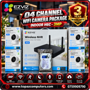 EZVIZ H6C 3MP 4 Camera Indoor WiFi CCTV Package