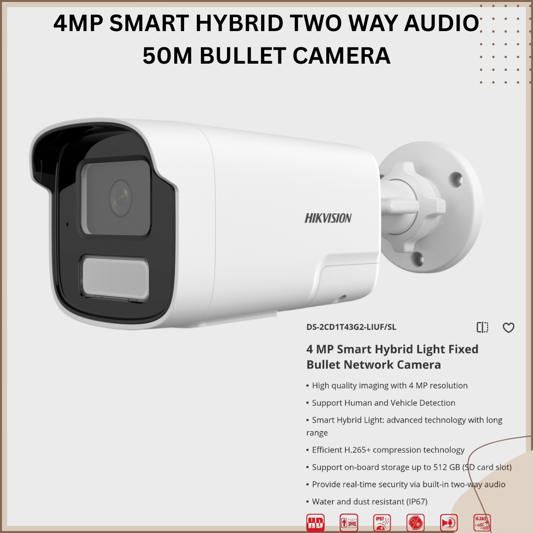 4MP IP BULLET TWO WAY AUDIO
DS-2CD1T43G2-LIU/SL