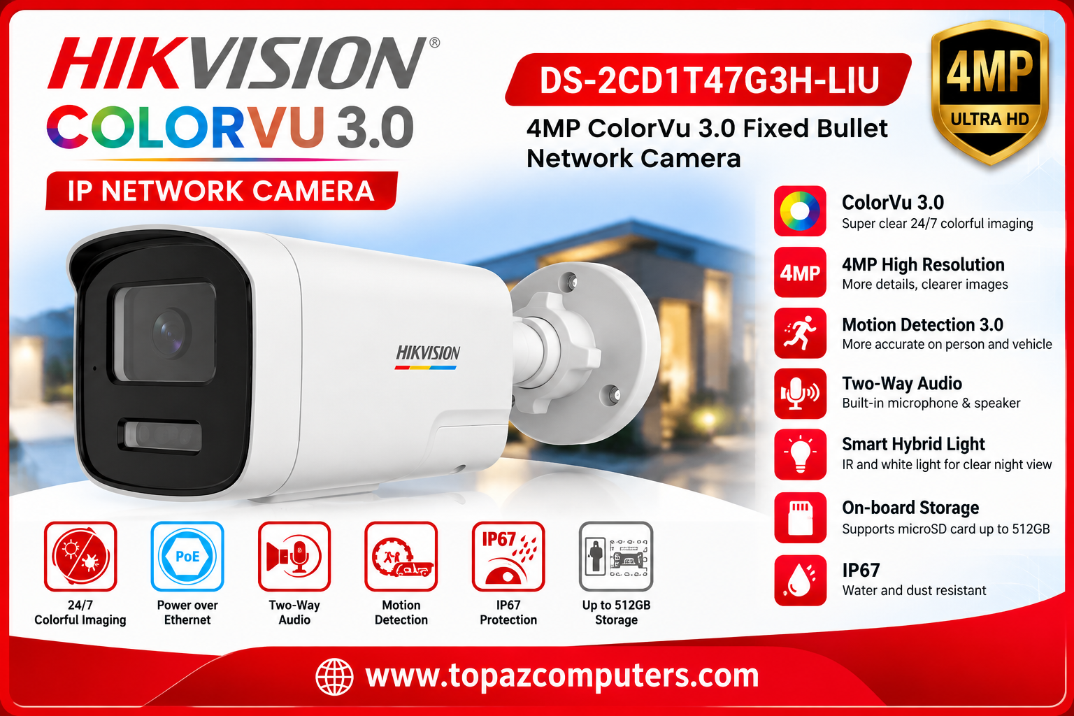 DS-2CE1T47G3H-LIU
COLOBU 3.0 BULLET