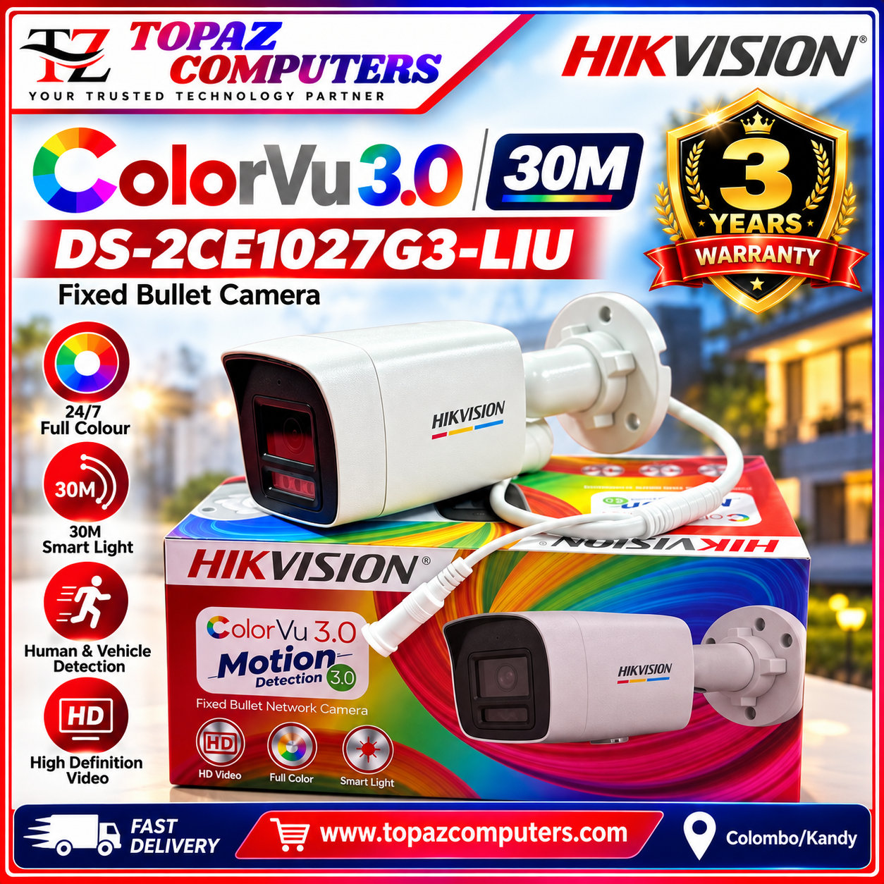 Hikvision ColorVu 3.0 Camera DS-2CE1027G3-LIU