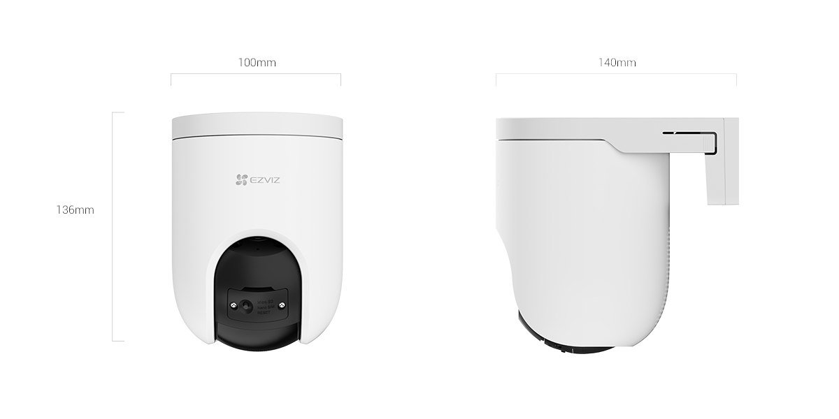 EZVIZ H8C PoE 2K outdoor CCTV camera dimensions