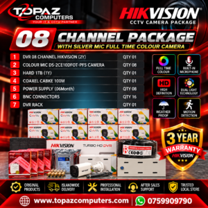 Hikvision 4 Camera Silver ColorVu CCTV Package
