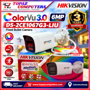 Hikvision DS-2CE1067G3-LIU 6MP ColorVu 3.0 Fixed Bullet Camera